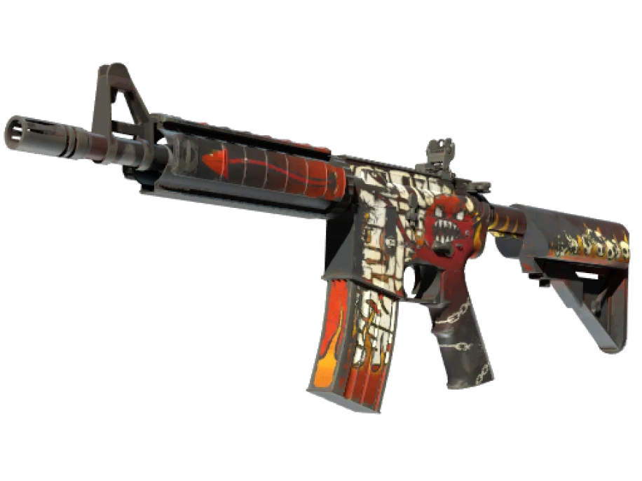 M4A4 | Hellfire (Well-Worn) - Image 1