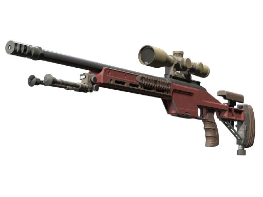 SSG 08 | Red Stone (Well-Worn) - Image 1
