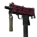 MAC-10 | Red Filigree (Field-Tested)