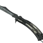 ★ StatTrak™ Butterfly Knife | Black Laminate (Well-Worn)